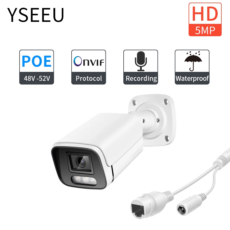 POE IP Camera Audio Video Surveillance Camera ONVIF 5MP 8MP 4K Outdoor