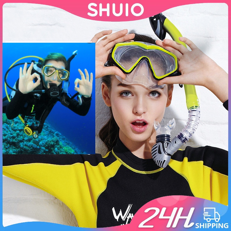 SHUIO Snorkeling Set Adult Snorkel Diving Mask AntiLeak Snorkel for(04)