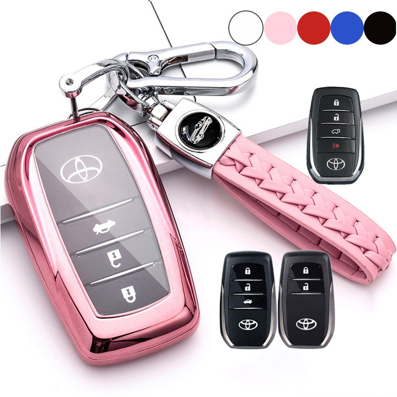 Soft TPU Car Remote Key Case for Toyota Rav4 Crown Hilux Fortuner Camry ...