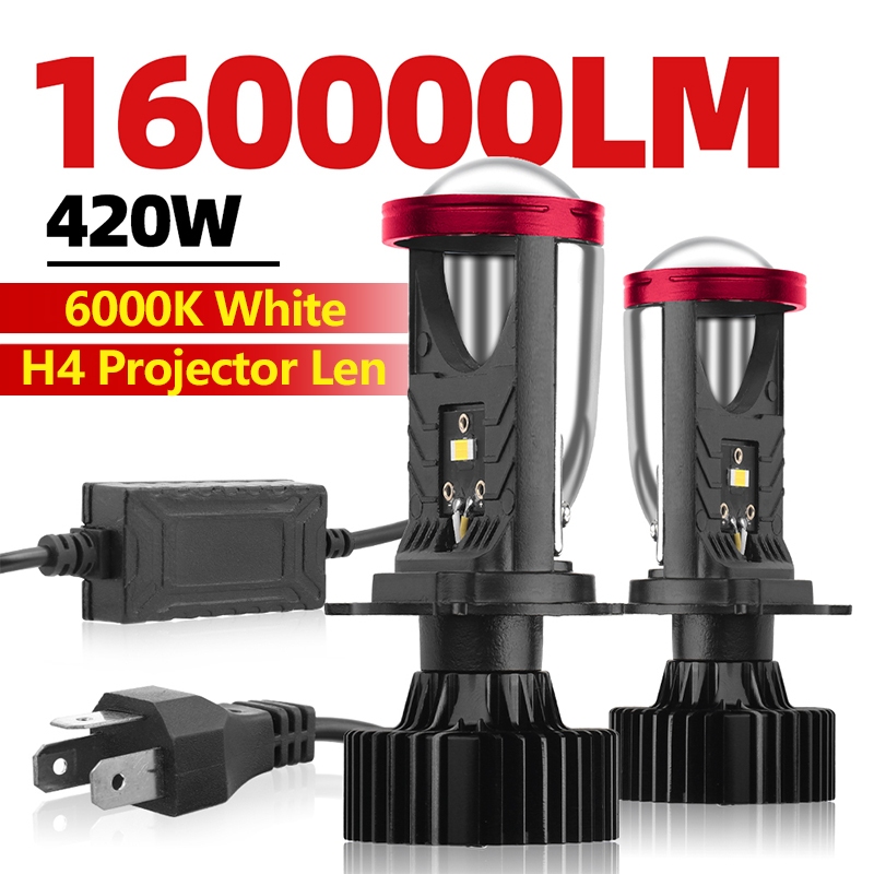 Roadsun 2Pcs Super Bright H4 Projector Lens LED Car Headlight Bulbs ...