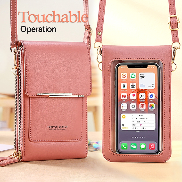 Crossbody Phone Bag Touch Screen Women's Sling Bag Korean Mobile Cell Phone  Card Holder Perempuan Wallet Shoulder Bag