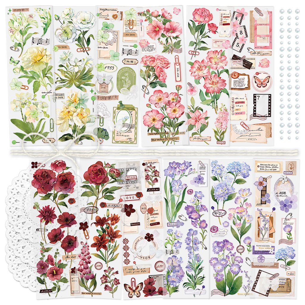Kit Scrapbooking Vintage Mayplous - 80 Autocollants PET + 16 Feuilles Papier Paysage, Thèmes Voyage Et Nature