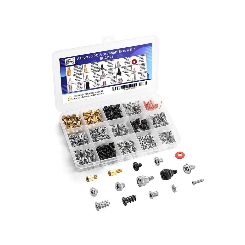 502pc Assorted PC Computer Screws Set | Motherboard Standoffs Screw Kit ...