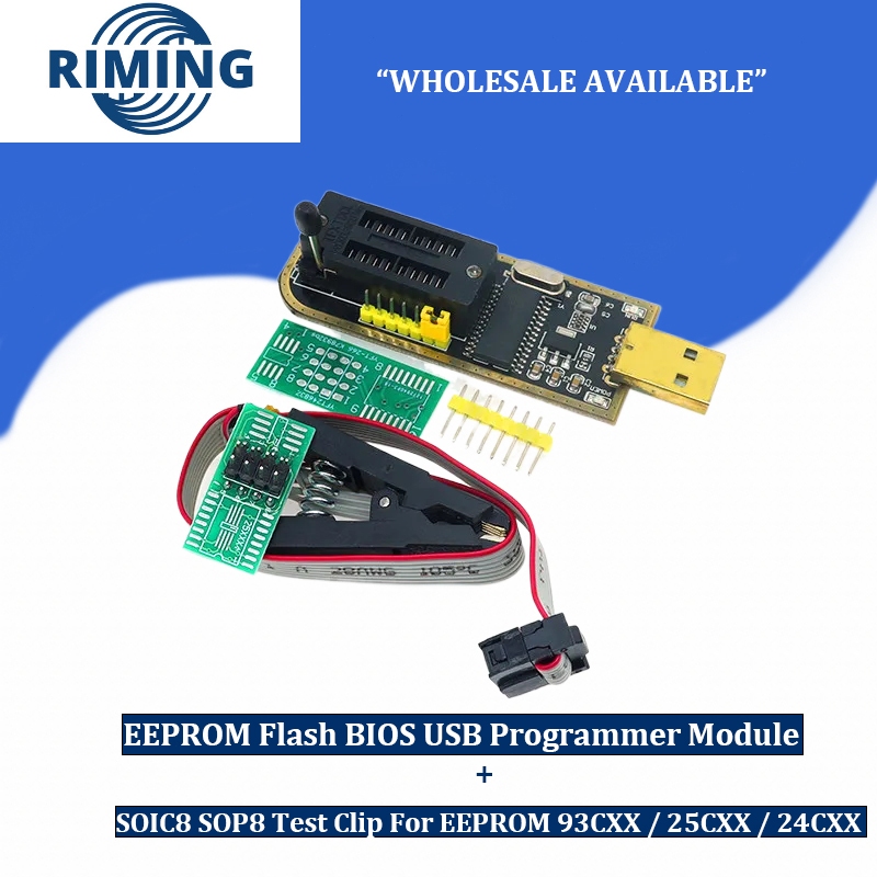 CH341 24 25 Series EEPROM Flash BIOS USB Programmer Module + SOIC8 SOP8 ...