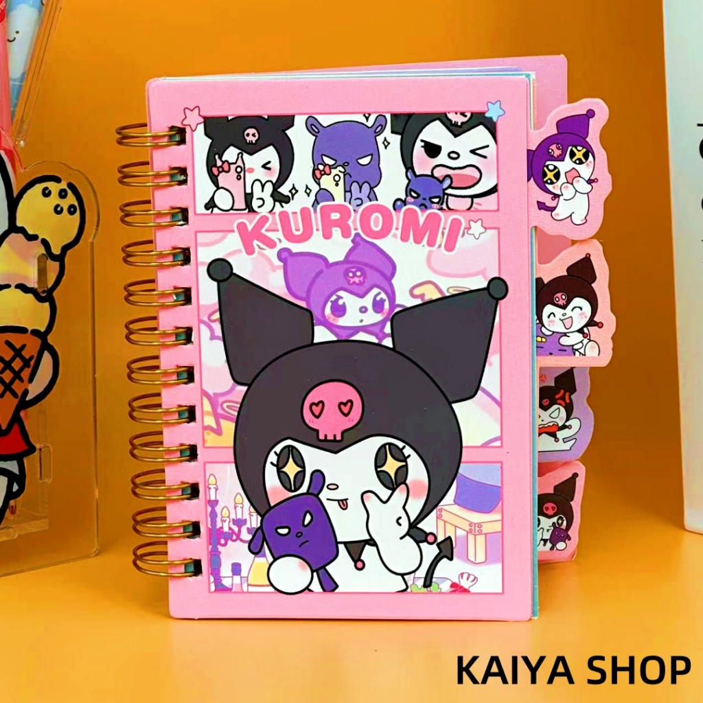Sanrio notebook A6 cute cartoon coil notebook Kuromi/Melody/Cinnamoroll ...