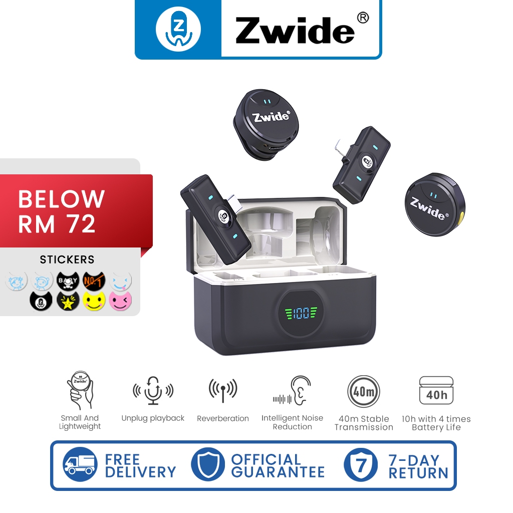 Zwide M7 Wireless Microphone for phone Lavalier Microphone Live ...