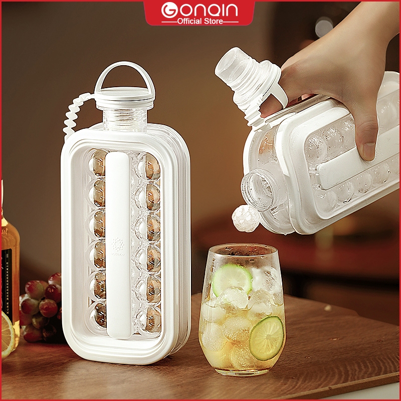 GONQIN Ice Maker Kettle Summer Cold Drinks Ice Curling 2in1 Round Ice ...