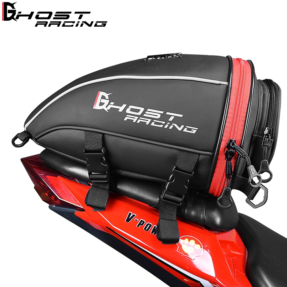 GHOST RACING Motorcycle Tail Bag Waterproof High Capacity Motorbike ...