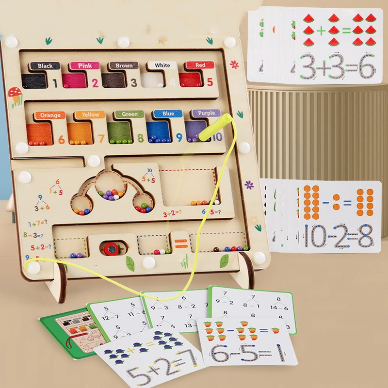 Magnetic Color and Number Maze, Wooden Counting and Sorting Toys ...