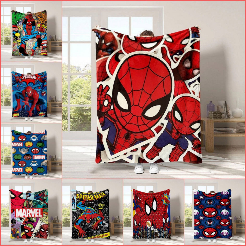 Marvel Spiderman Flannel Blanket Cartoon Avengers Spider Man Peter ...