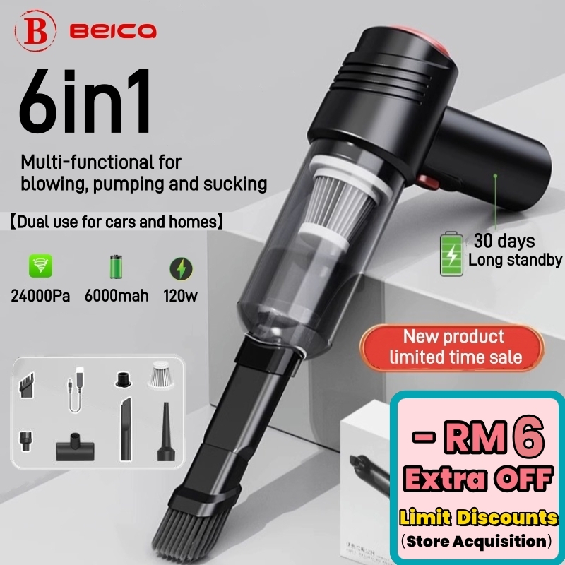 Beica 6 in 1 Cordless Vacuum Cleaner Malaysia 24000Pa Wet Dry Vacuum ...