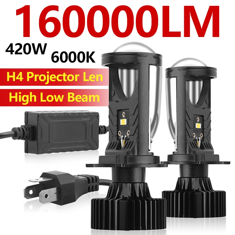 Roadsun 2Pcs Super Bright H4 LED Car Headlight Bulbs LHD Projector Lens ...