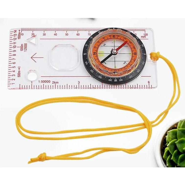 Portable Compass Scale Ruler Multifunction Map Ruler With Lanyard For ...