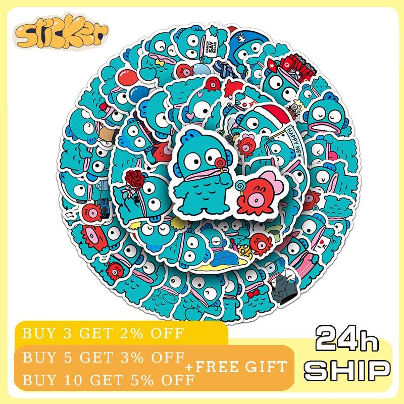 50PCS Cartoon Hangyodon Stickers Cute Waterproof PVC Sticker for Laptop ...