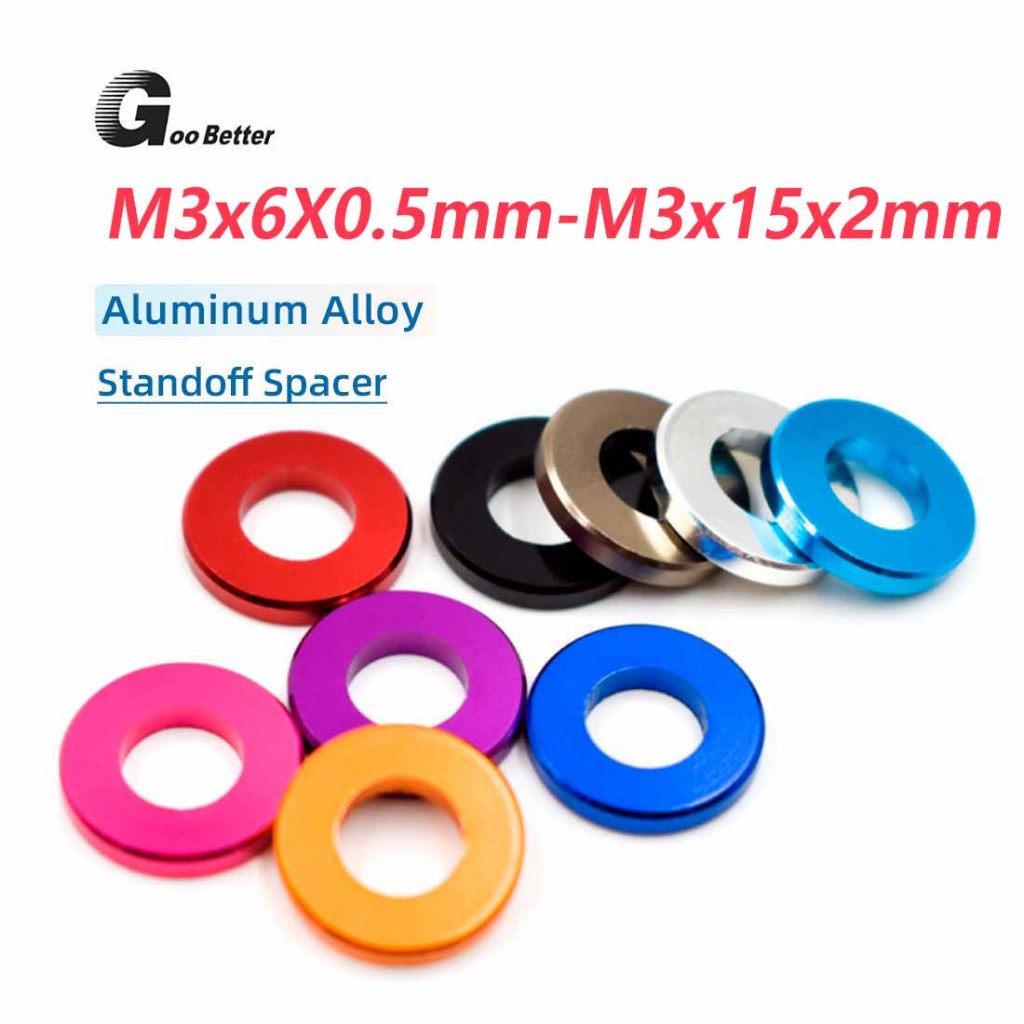 M3 Aluminium Anodised Flat Penny Washer Bar Turned Bike Form A Flat