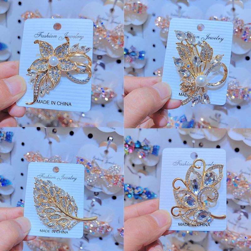 Brooch Popular Rhinestone Hollow Alloy Pin Ladies Large Corsage ...
