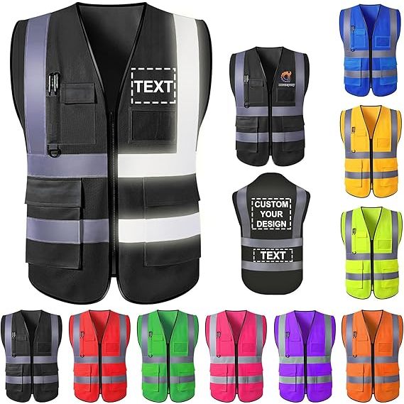 Logo and Text Custom Safety Vest for Men High Visibility Protective ...