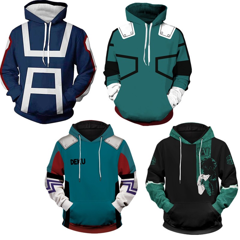 My Hero Academia hoodie Deku sweater digital printing jacket unisex ...