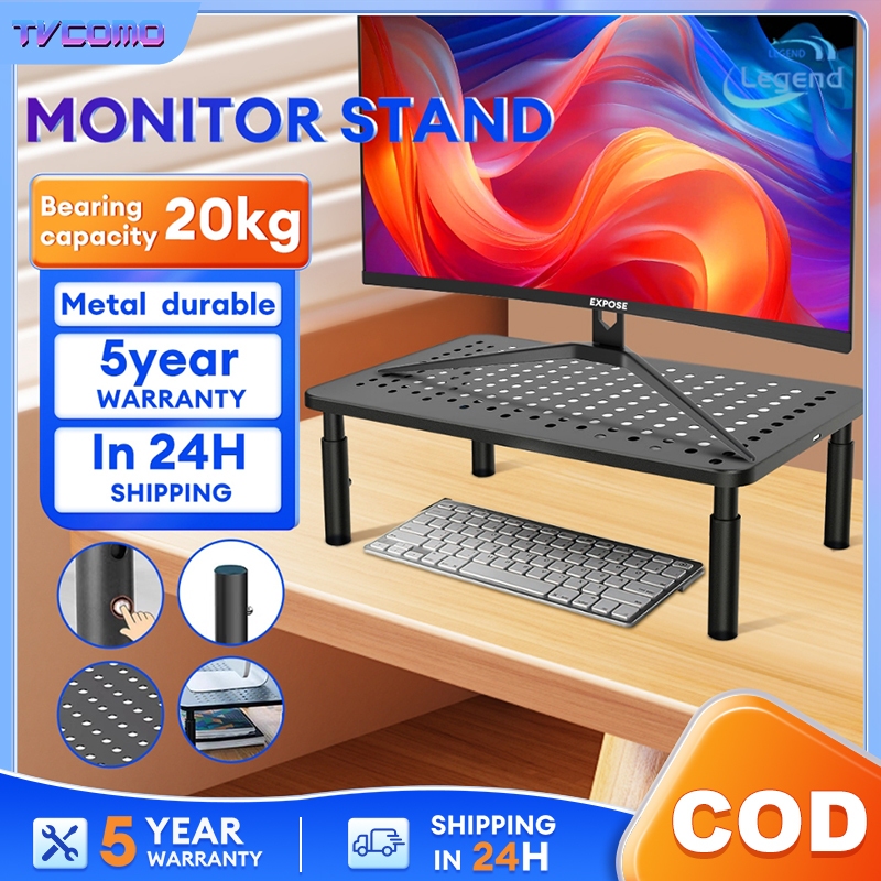monitor laptop stand Increased Shelf Storage Height Adjustable Steel ...
