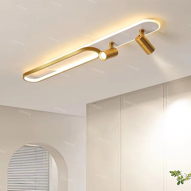 Nordic Simple Ceiling Lights With Spot Light Long Strip Track Light ...