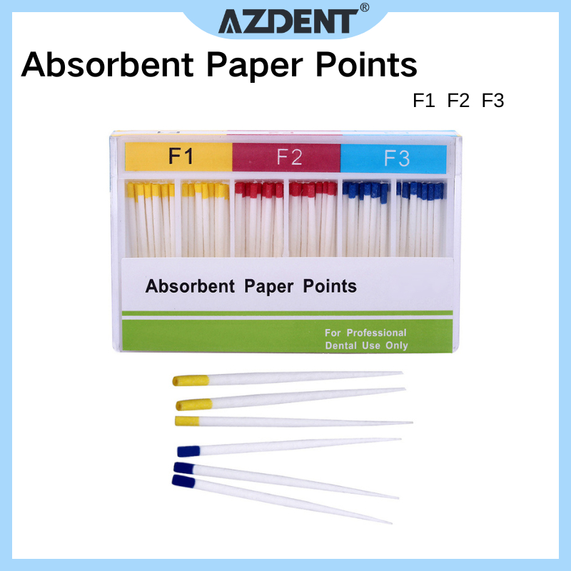 Pointes De Papier Absorbant AZDENT Pour Endodontie - Taille #15/40 à F3 - Cône 0.02 - Neuf