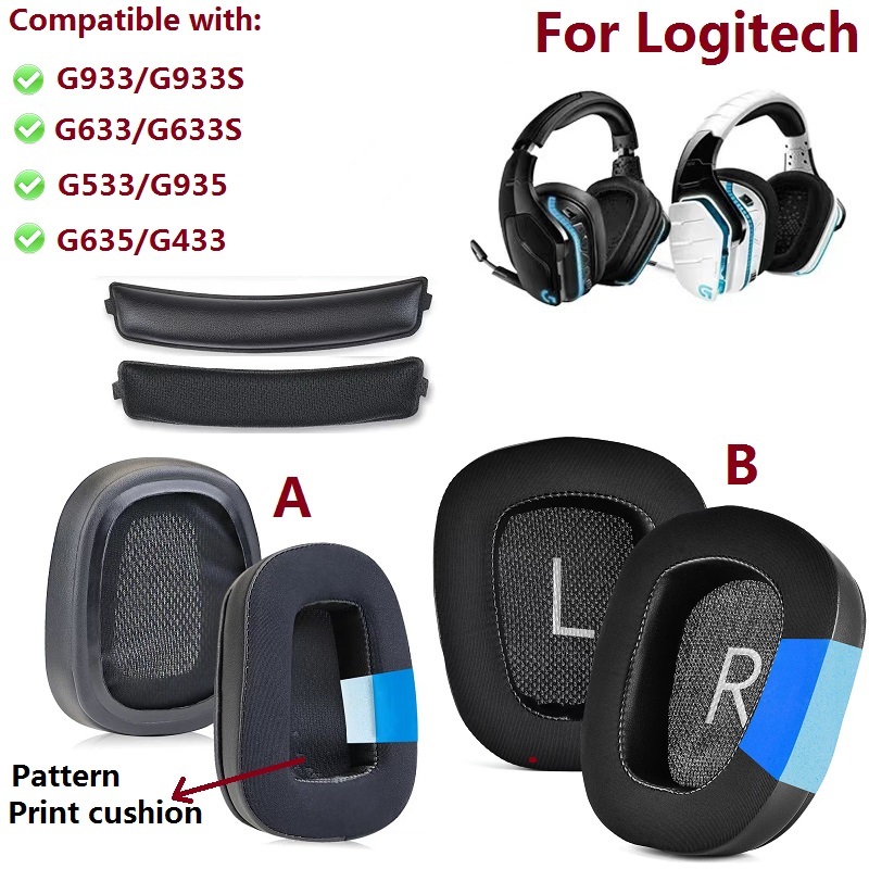 Vervangende Schuimrubberen Oorkussens – Compatibel Met Logitech G935, G635, G933 En G633 – Zacht En Comfortabel