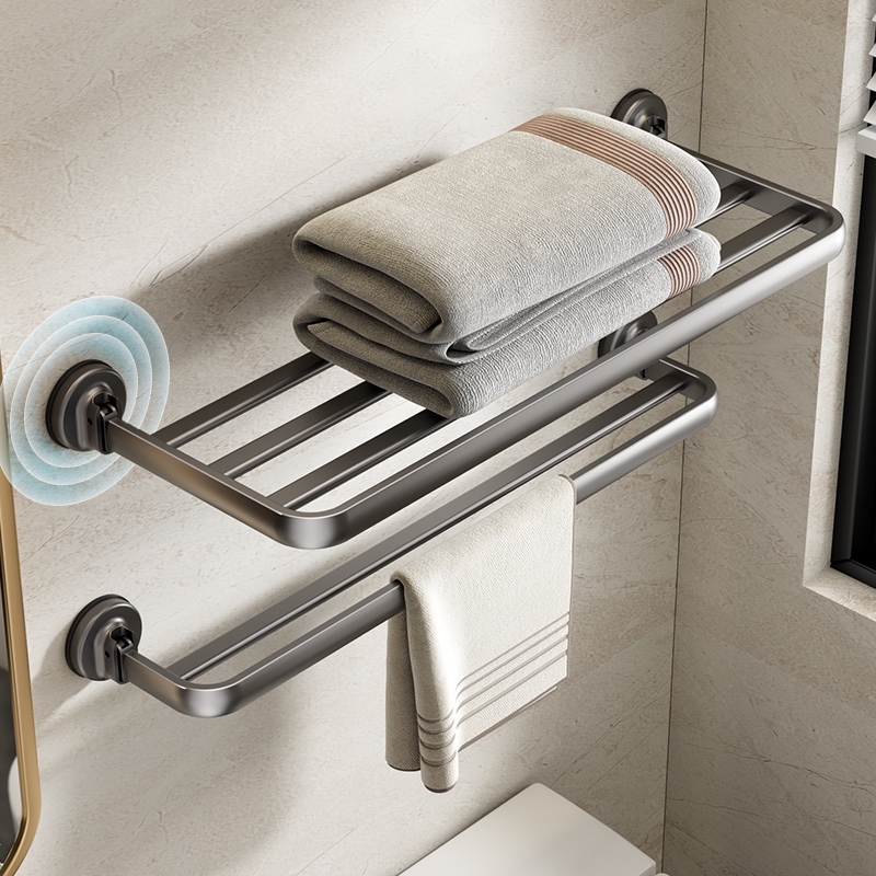 Suction Up Bathroom Towel Rack Towels Bar Shower Rack Wall Premium ...