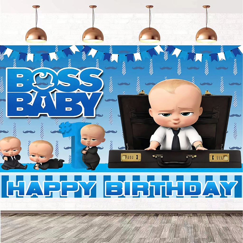 Boss BABY Birthday Backdrop Banner for Photography Kids Baby Shower ...