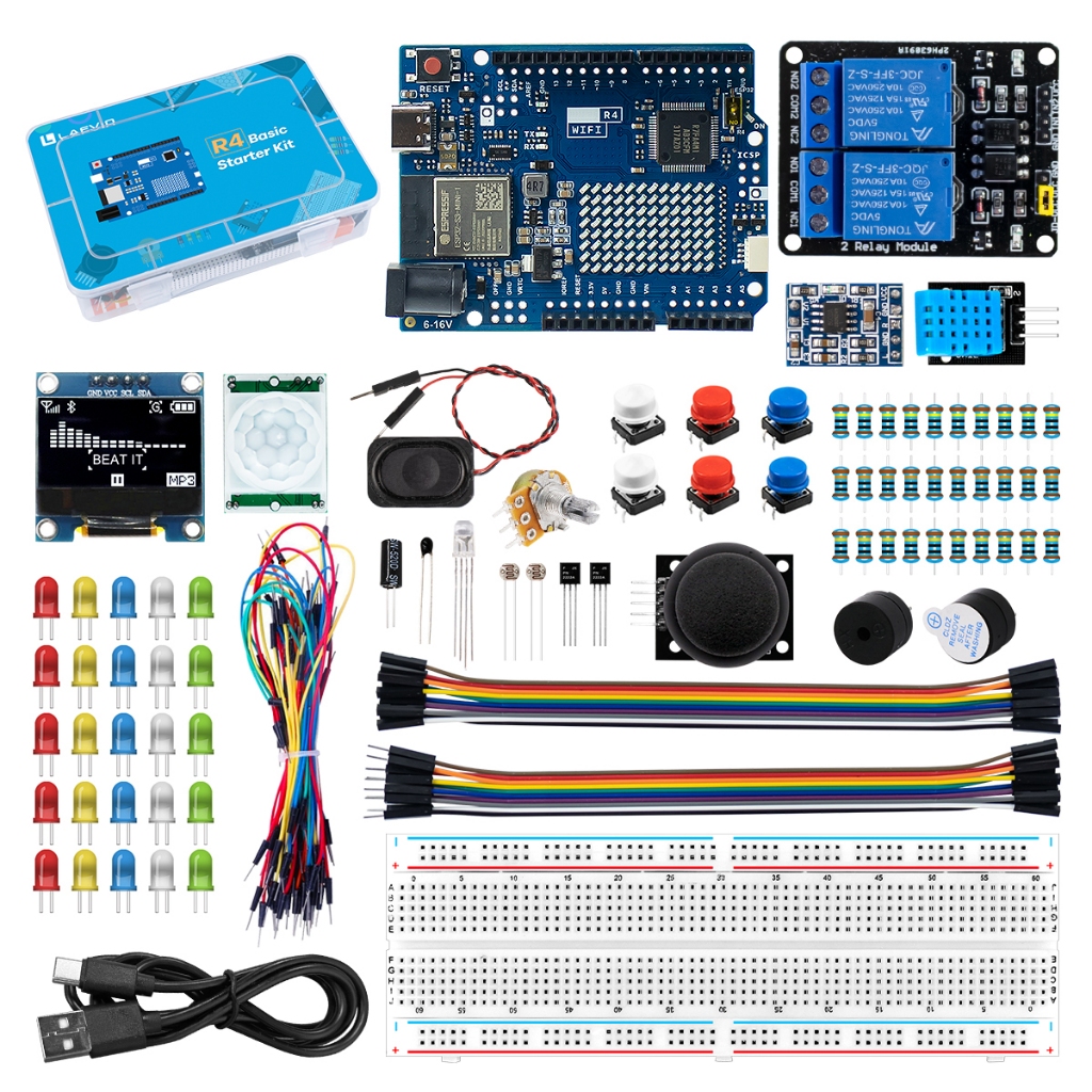 LAFVIN Arduino UNO R4 Basic Starter Kit with breadboard DHT11 WIFI IOT ...