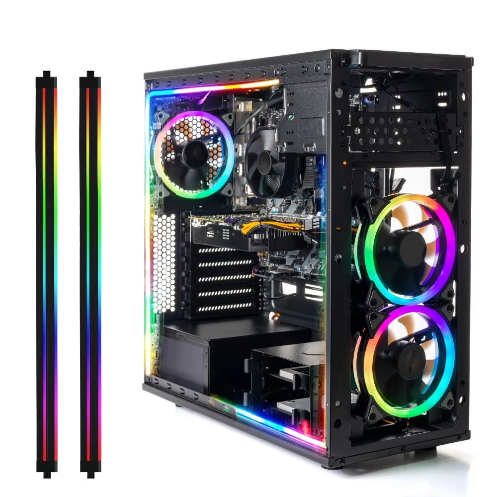 BTF-LIGHTING Computer LED Neon Light Kits 2pcs 50cm for PC MSI Aura ...