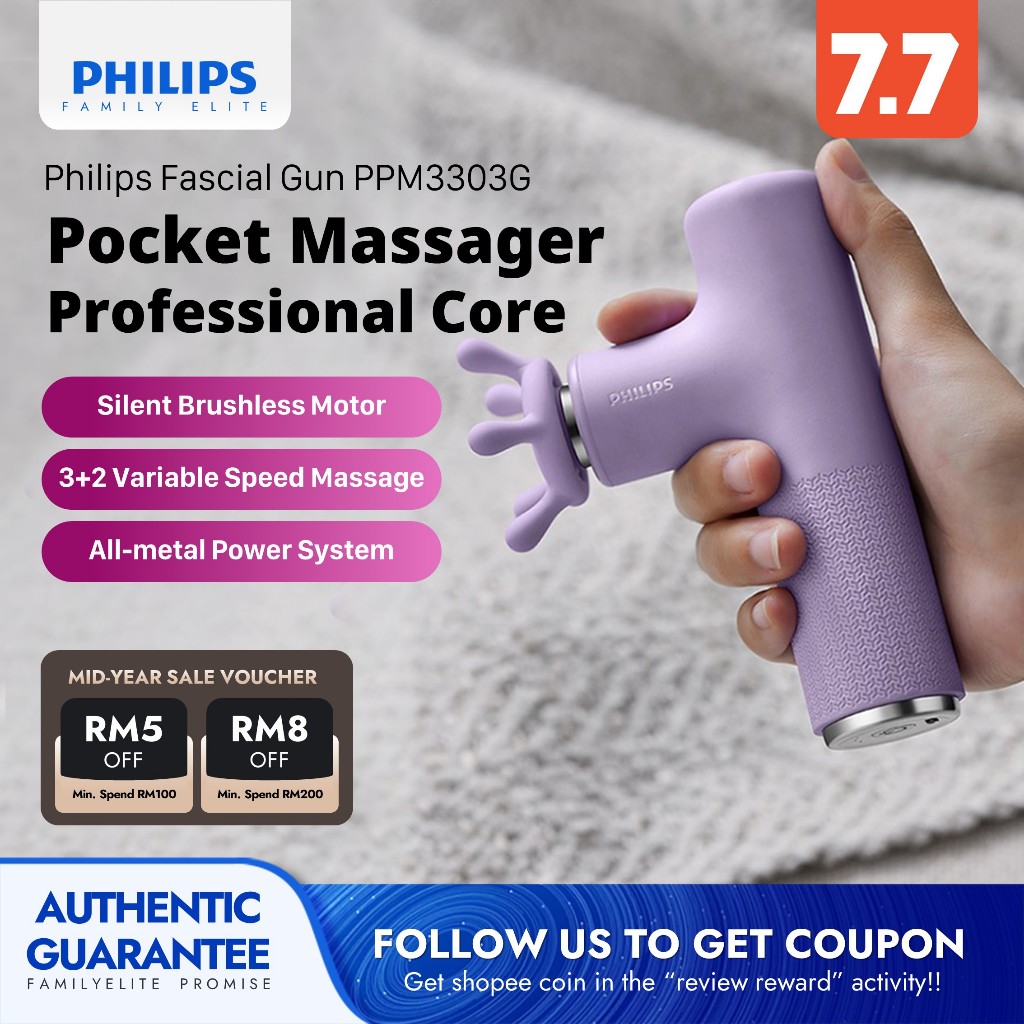 Philips Pocket Fascia Gun Muscle Massage Electric Massager for Girls