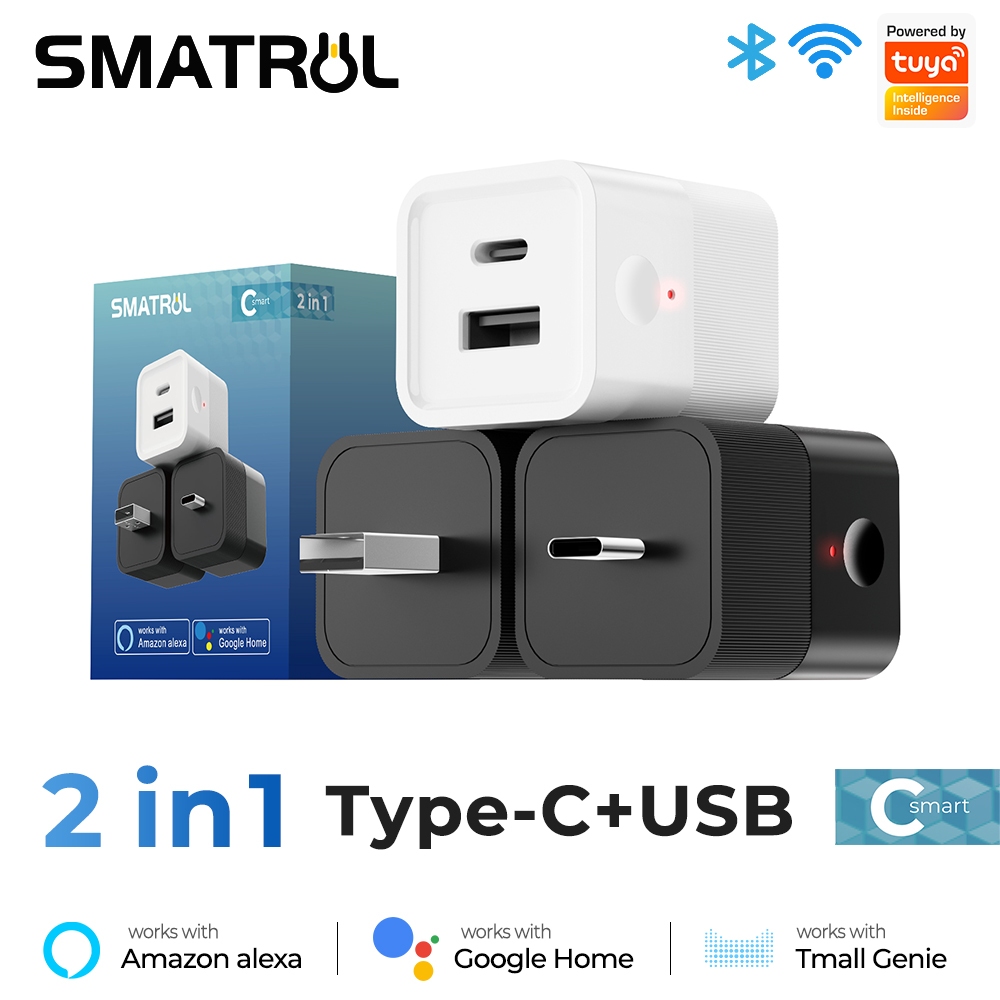 SMATRUL Tuya Smart WIFI Mini Portable Power Adapter 5V Micro USB Type-C ...