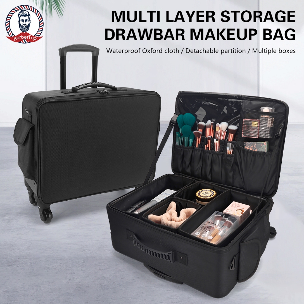 Spot #Professional Trolley Makeup Box Multifunctional Large Capacity ...