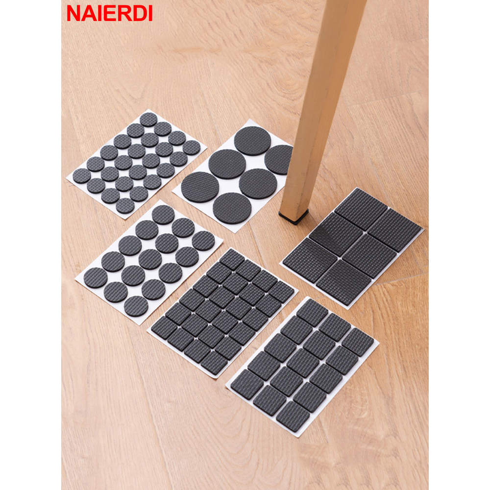 NAIERDI Self-Stick Furniture Round Felt Pads Wood Floor Protectors Anti ...