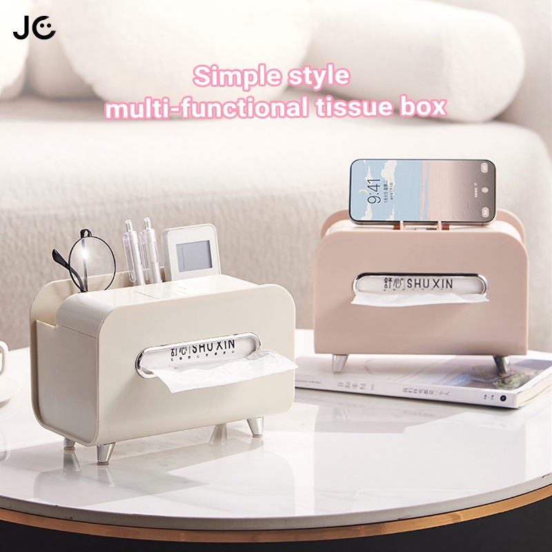 Household Multifunctional Desktop Tissue Box Paper Box with Storage Box ...
