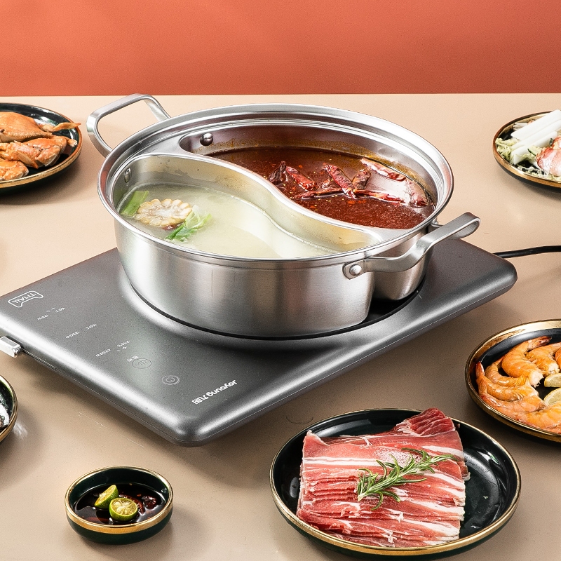 32cm Premium 304 stainless steel home Restaurant 2 sided steamboat pot ...