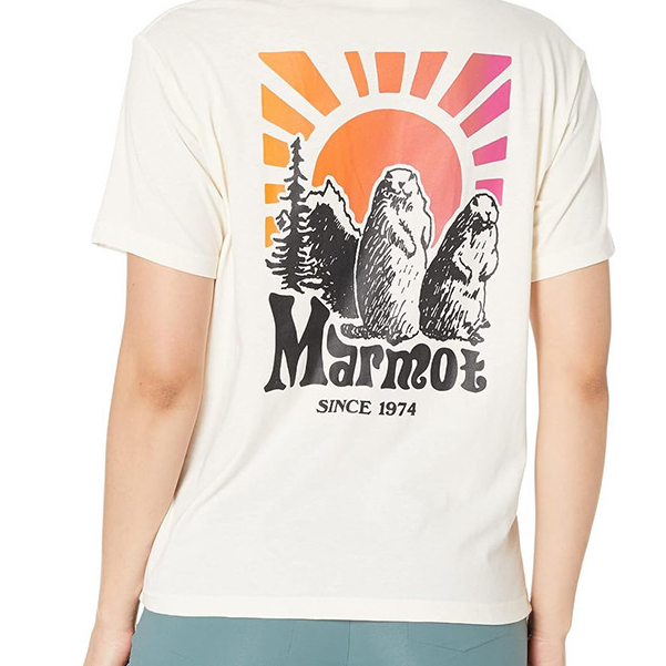 Marmot Groundhog Sunshine Unisex Pure Cotton Printed Short-Sleeved