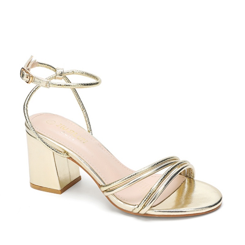 Spring Autumn Ladies Round Toe High Heel Sandals Lace-Up Fashion Simple ...