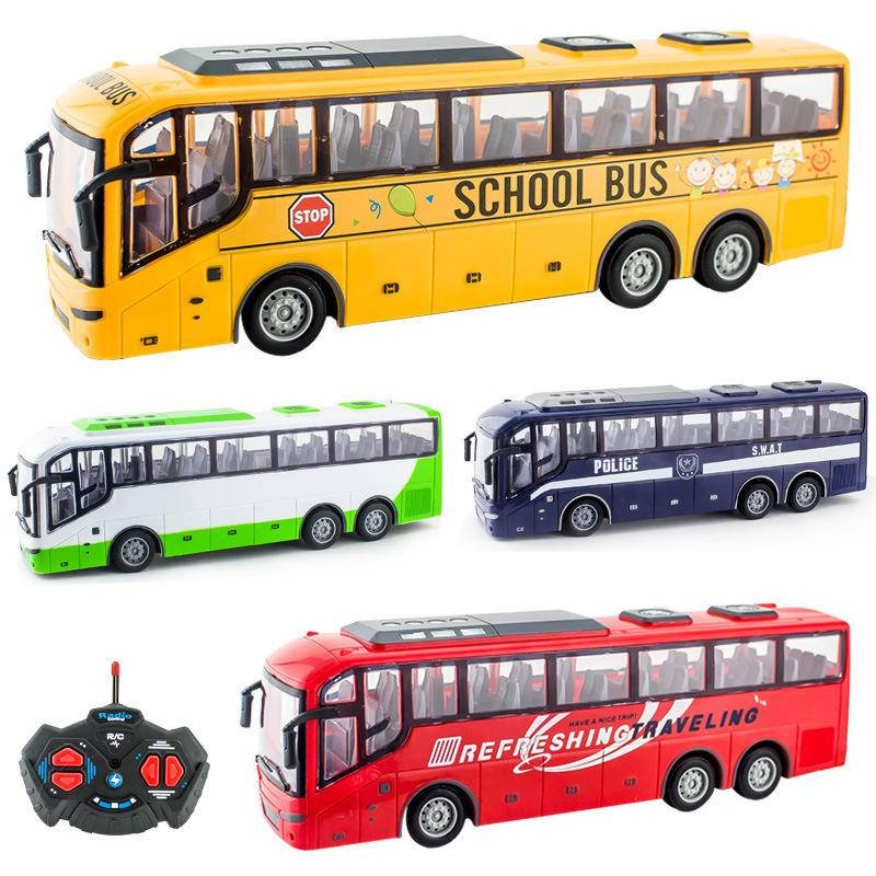 RC Large Size School Bus Car Gift with Light Remote Control Bus 4CH ...