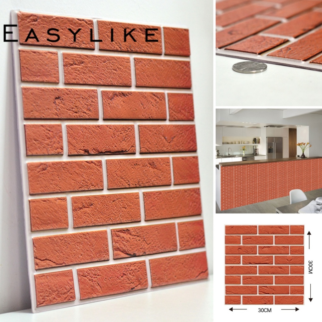Wall paper dinding 3D Wall Stickers foam wallpaper dinding Self ...