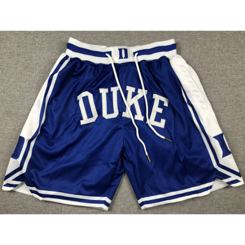 2024 pockets available new mens Duke University DUKE big logo embroidery basketball shorts pants blue