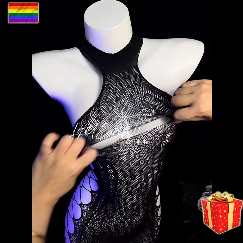 VideoPlus Size Fishnet Leopard Dress Women Halter Hollow cut out bodycon  Dress Unisex Gay Party Camis Gift | Shopee Malaysia