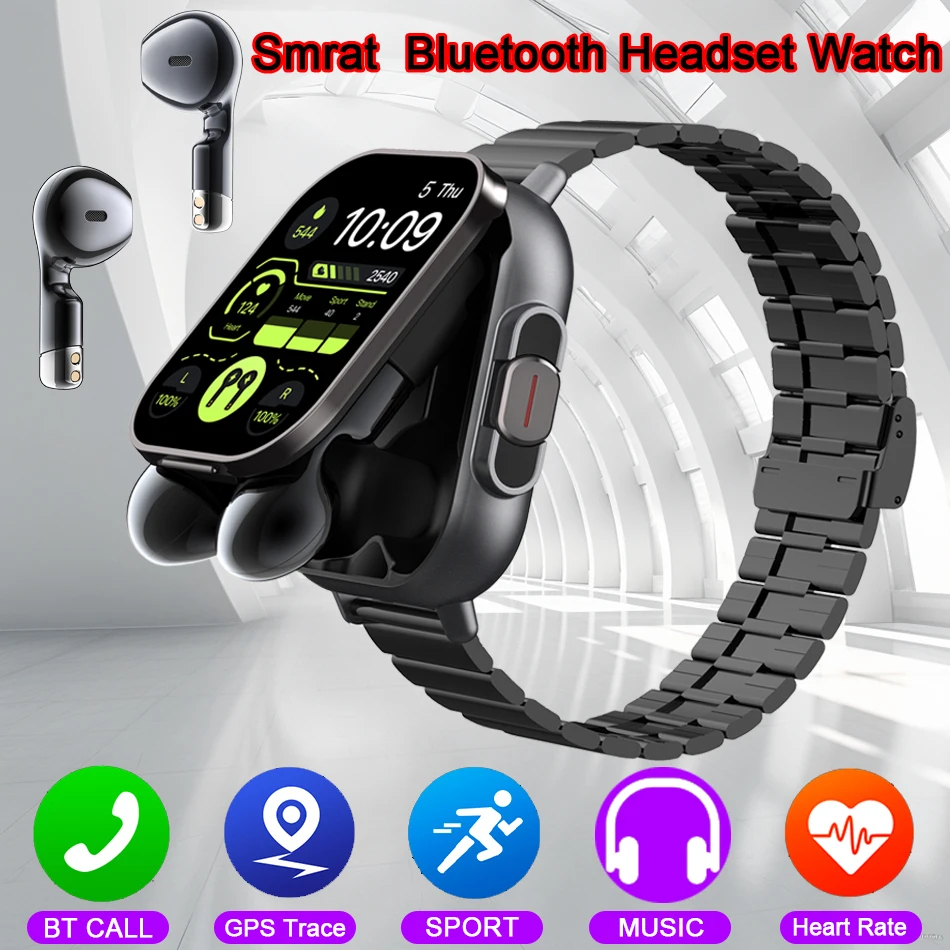 New D8 Smart Watch TWS 2-in-1 Headset Wireless Multifunction Connectivity  Mobile Phone Health Monitor Smartwatch