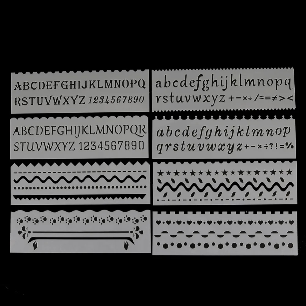 8Pcs/Set Alphabet Letters DIY Layering Stencils Painting Scrapbook ...