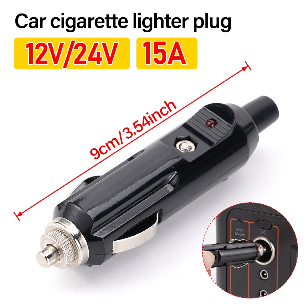 Blarkrus black reinforced packaging 12v24v car cigarette lighter plug