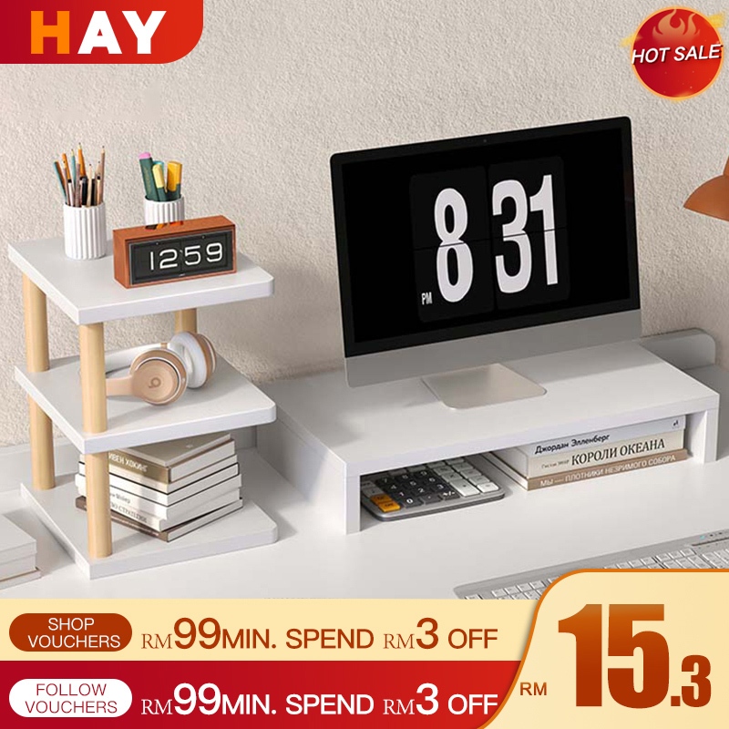 Desktop Organizer Tabletop Bookshelf Bookcase Office Storage Rack ...