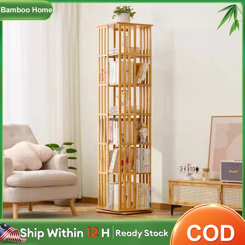 Rotating Bookshelf Storage rack 360 Degrees storage Bookshelf storage ...