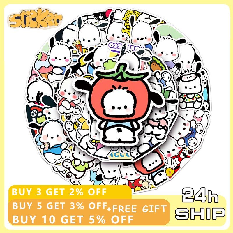 50pcs Cute Pochacco Anime Stickers for Kids Cartoon Decal Toy DIY ...