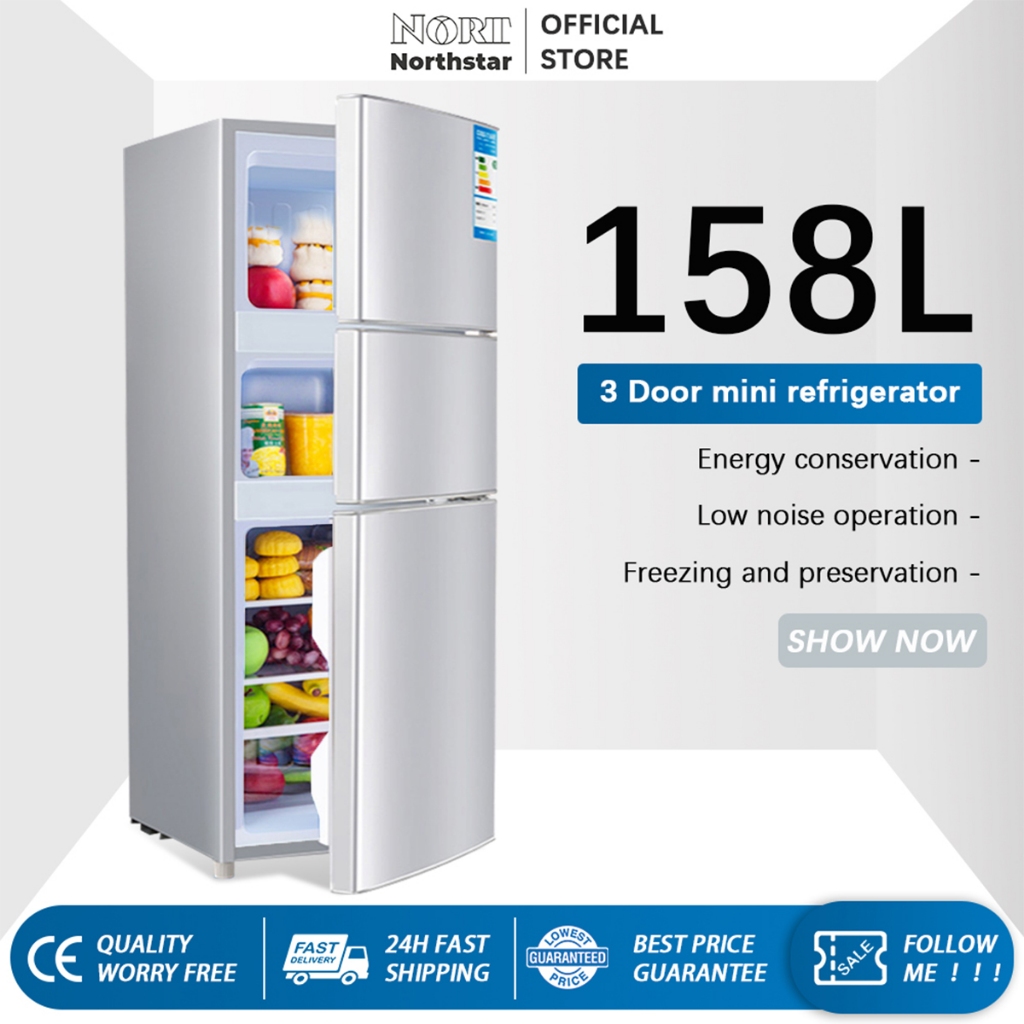 mini refrigerator with freezer 158L refrigerator 3 door三门冰箱 mini ...