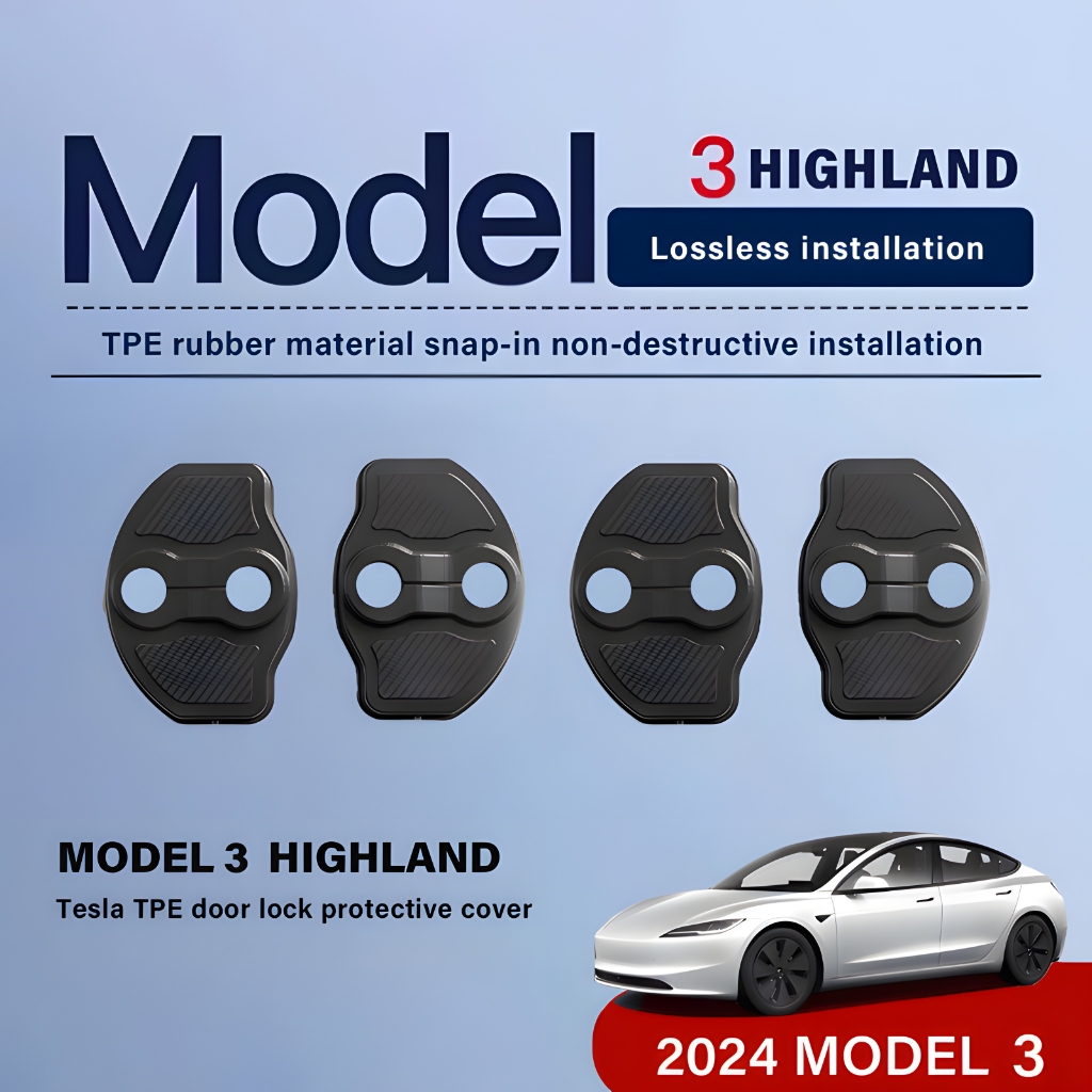 4 Pack Door Lock Covers for Tesla Model 3 Highland 2024 Car Door Latch ...